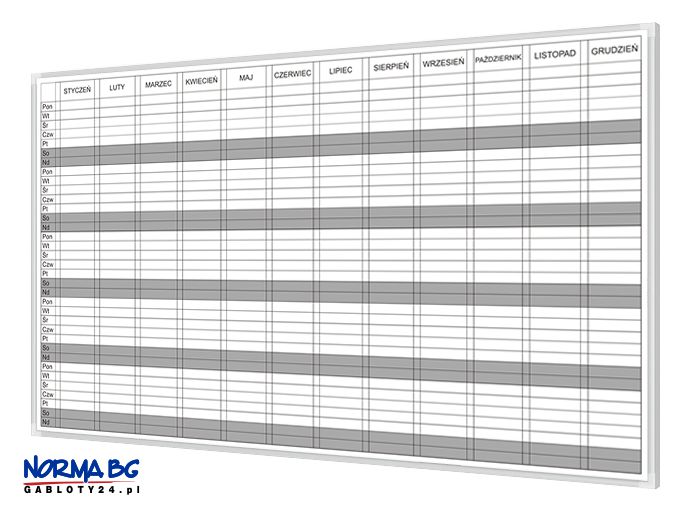 tablica do planowania roku
